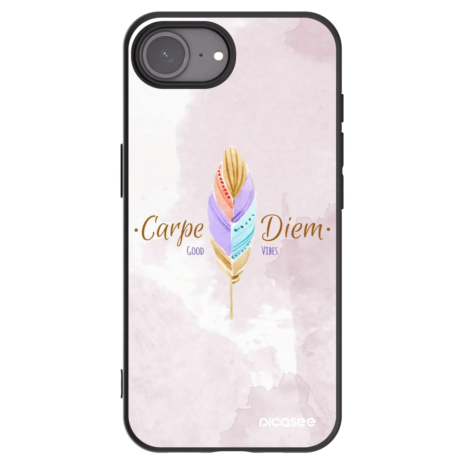 Picasee silikonowe czarne etui na Apple iPhone 17e - Carpe Diem