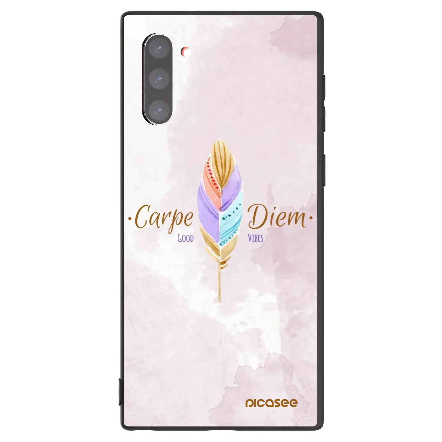 Picasee silikonowe czarne etui na Samsung Galaxy Note 10 N970F - Carpe Diem