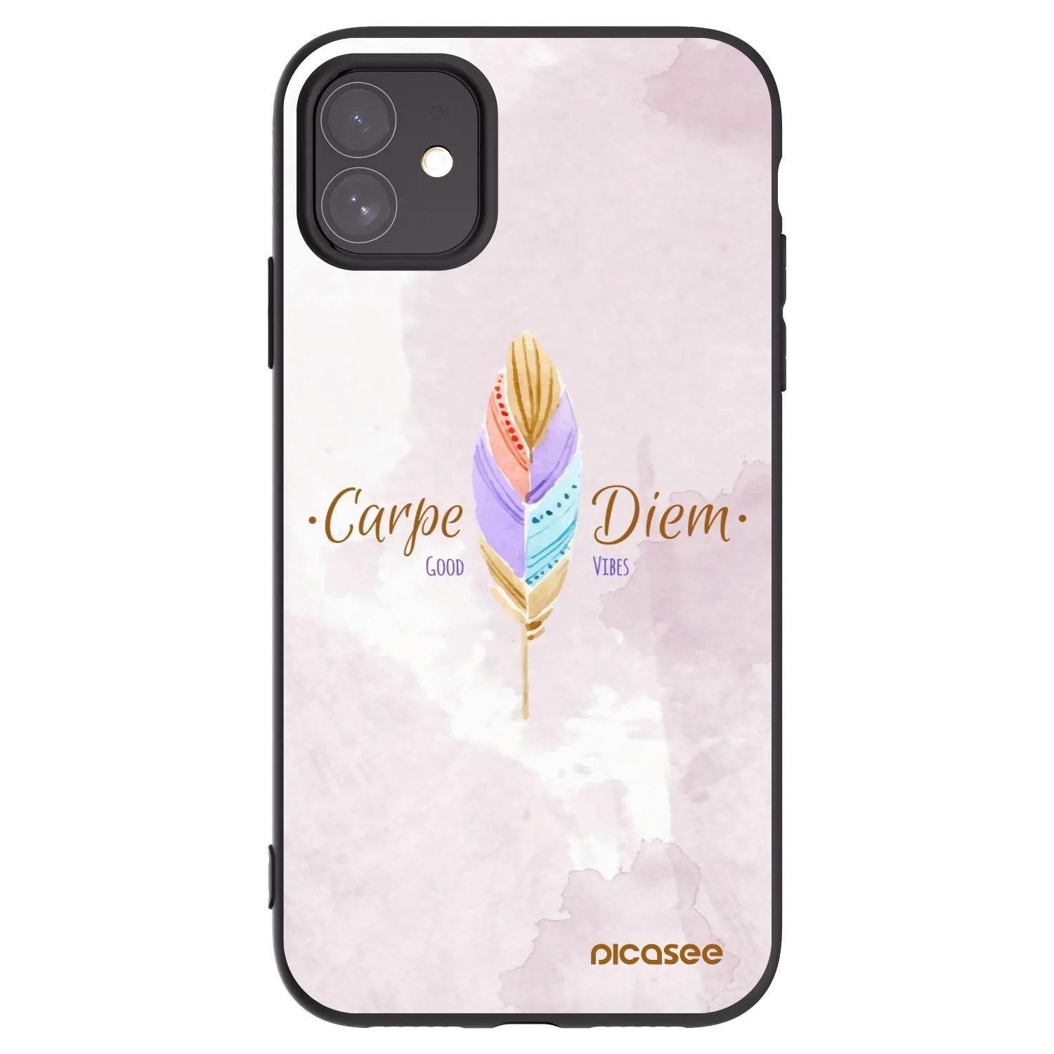 Picasee silikonowe czarne etui na Apple iPhone 11 - Carpe Diem