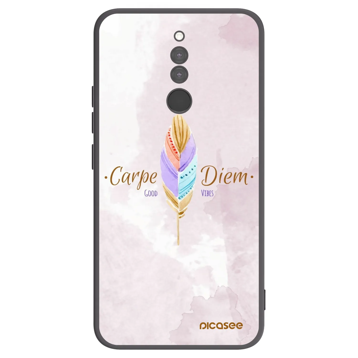 Picasee silikonowe czarne etui na Xiaomi Redmi 8 - Carpe Diem
