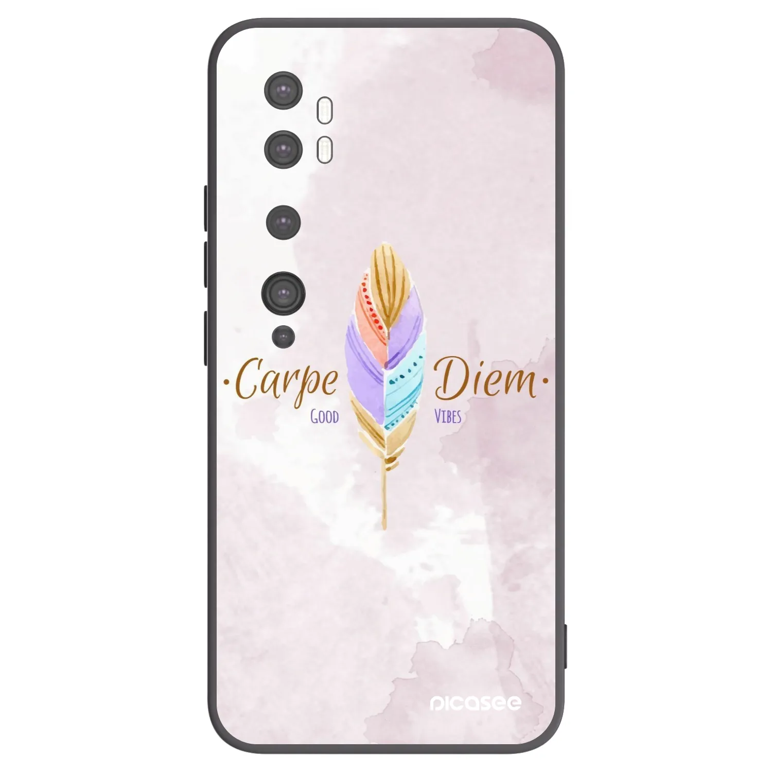 Picasee silikonowe czarne etui na Xiaomi Mi Note 10 (Pro) - Carpe Diem