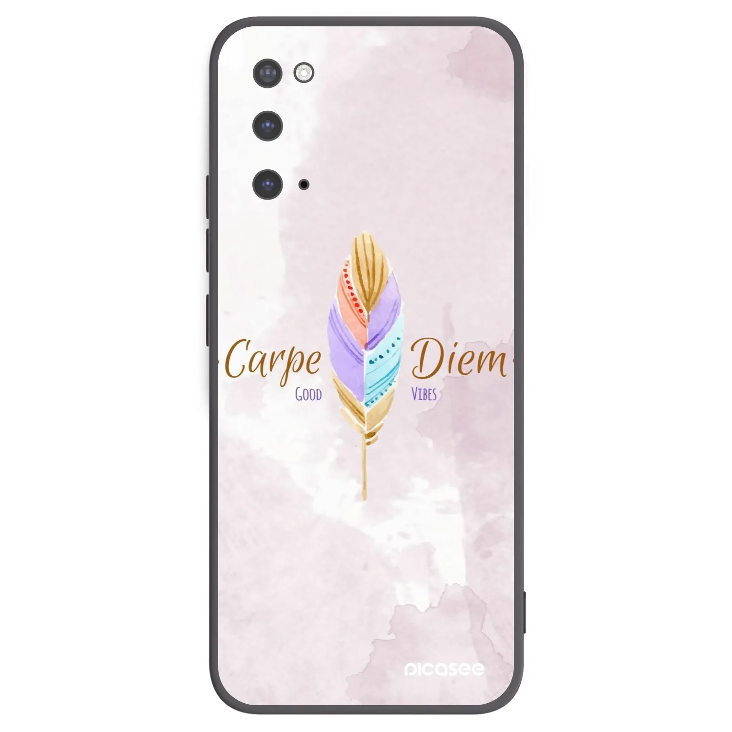 Picasee silikonowe czarne etui na Samsung Galaxy S20 G980F - Carpe Diem