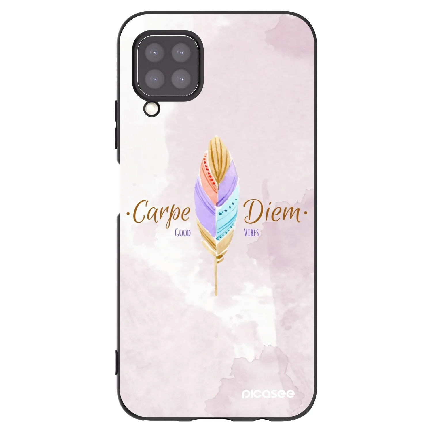 Picasee silikonowe czarne etui na Huawei P40 Lite - Carpe Diem
