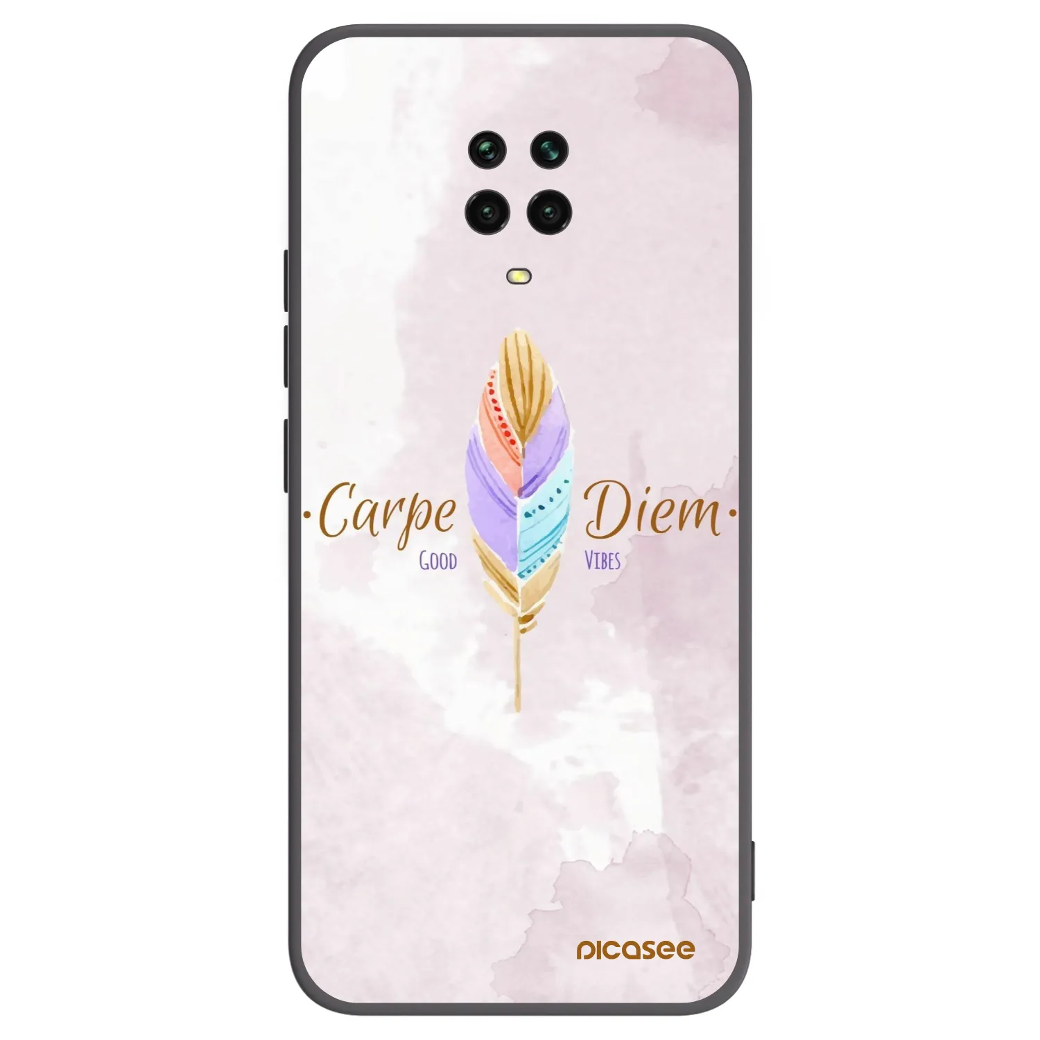 Picasee silikonowe czarne etui na Xiaomi Redmi Note 9 Pro - Carpe Diem