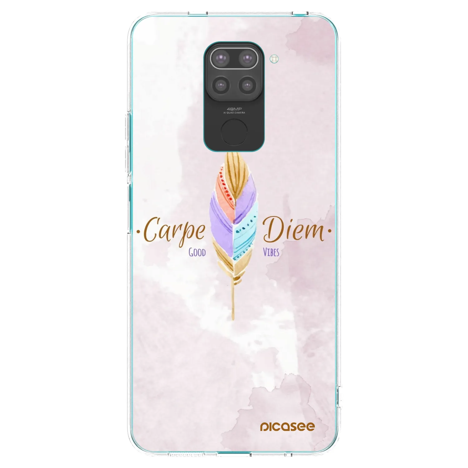 Picasee silikonowe czarne etui na Xiaomi Redmi Note 9 - Carpe Diem