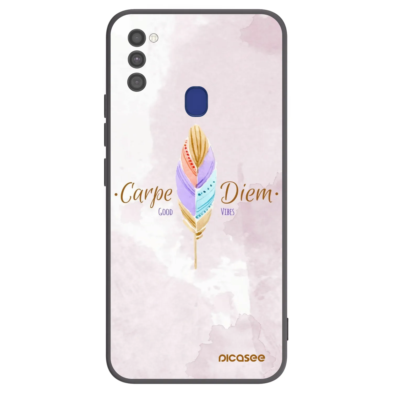 Picasee silikonowe czarne etui na Samsung Galaxy M21 M215F - Carpe Diem