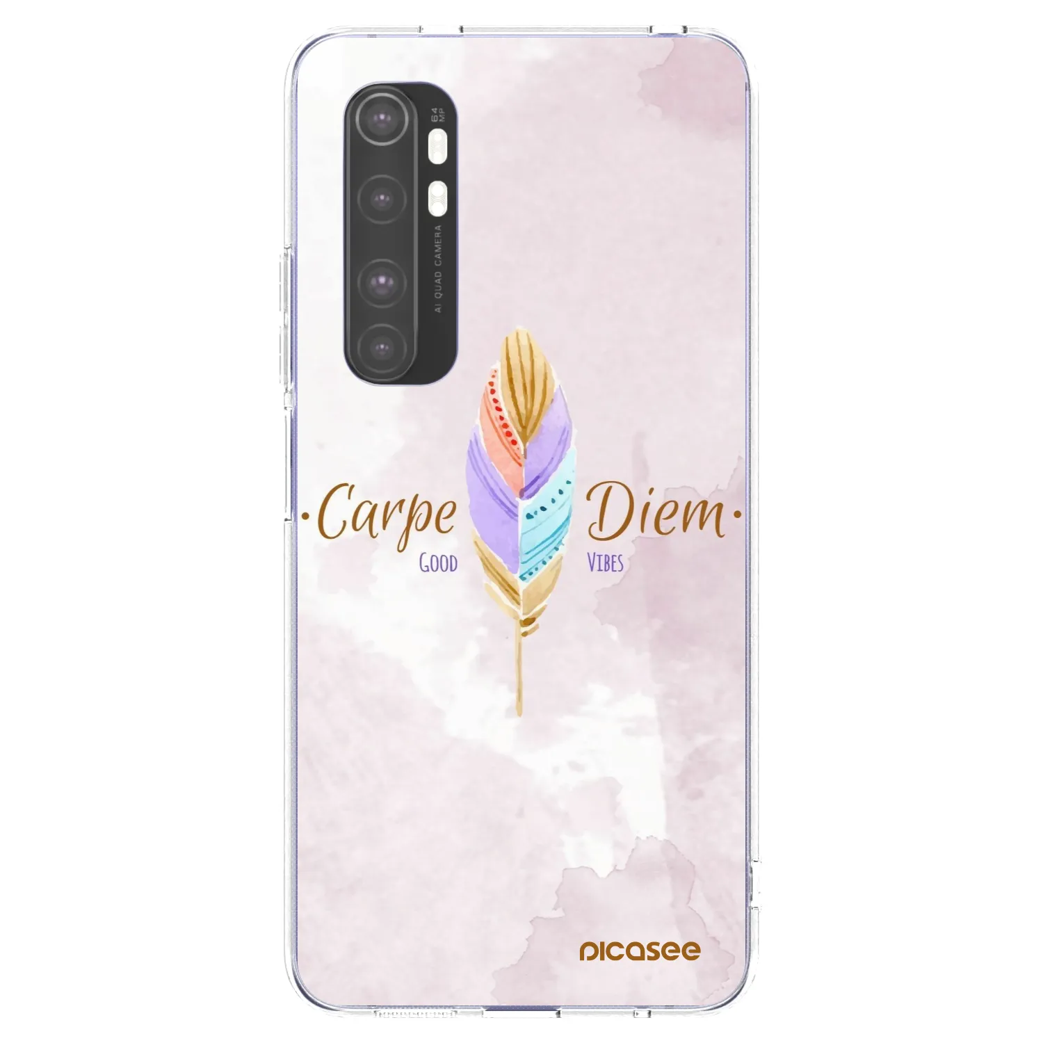 Picasee silikonowe przeźroczyste etui na Xiaomi Mi Note 10 Lite - Carpe Diem