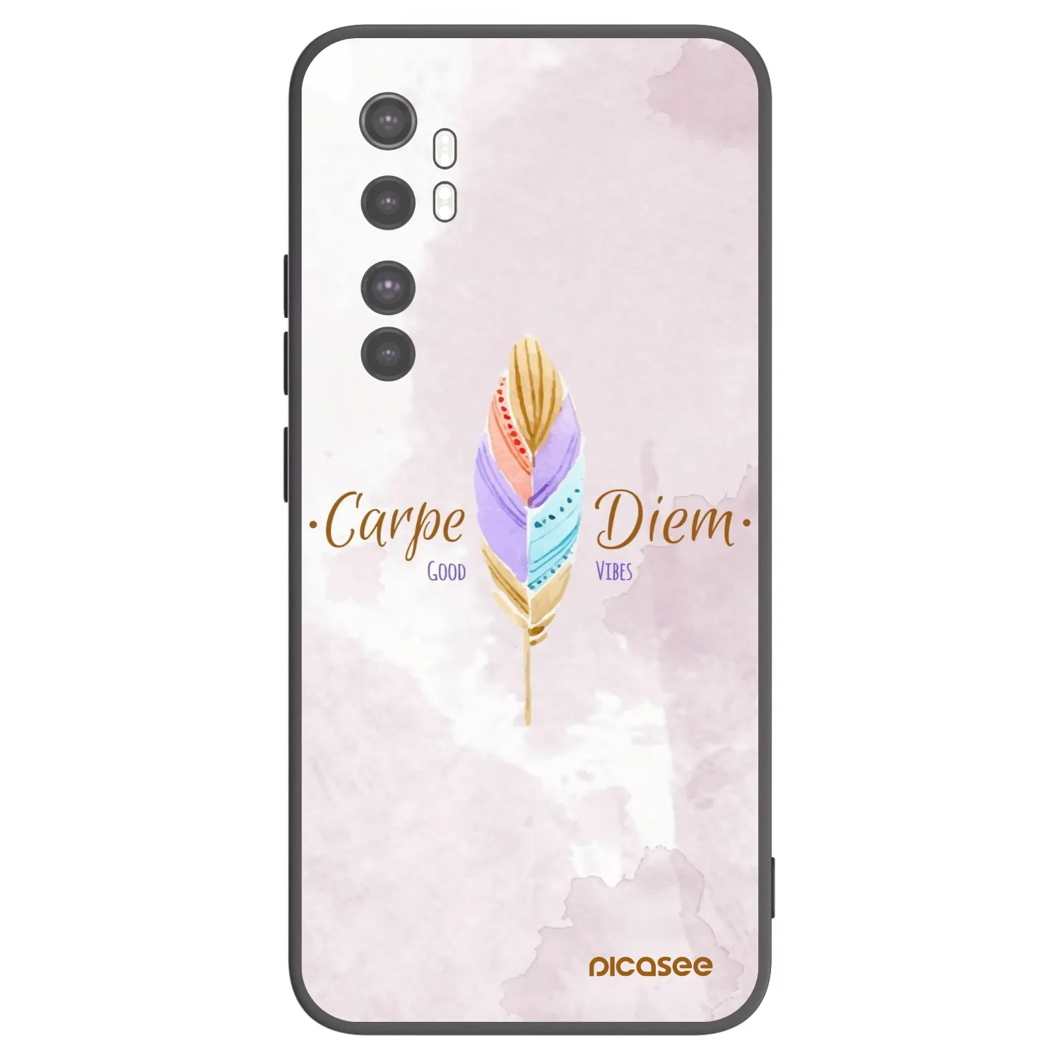 Picasee silikonowe czarne etui na Xiaomi Mi Note 10 Lite - Carpe Diem