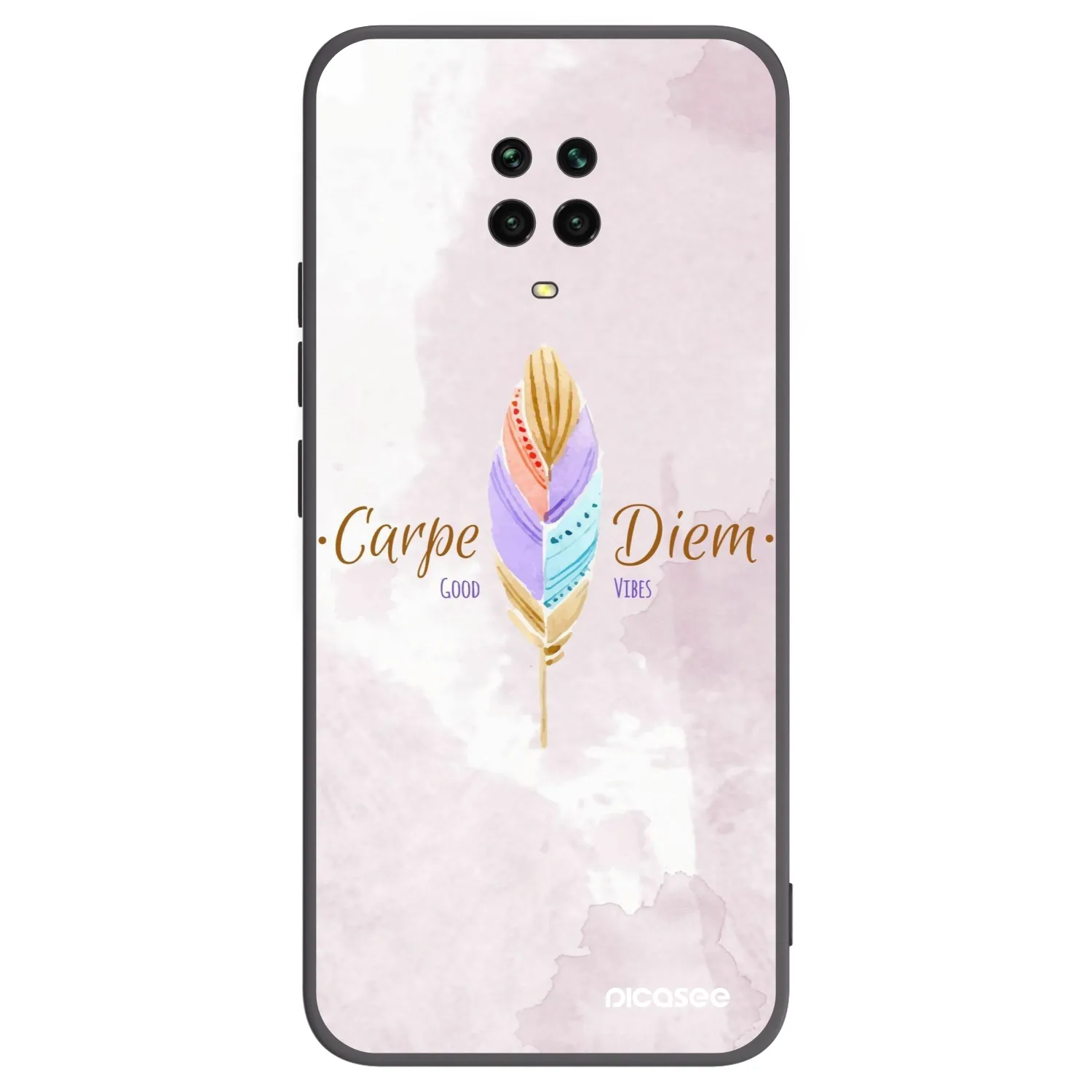 Picasee silikonowe czarne etui na Xiaomi Redmi Note 9S - Carpe Diem