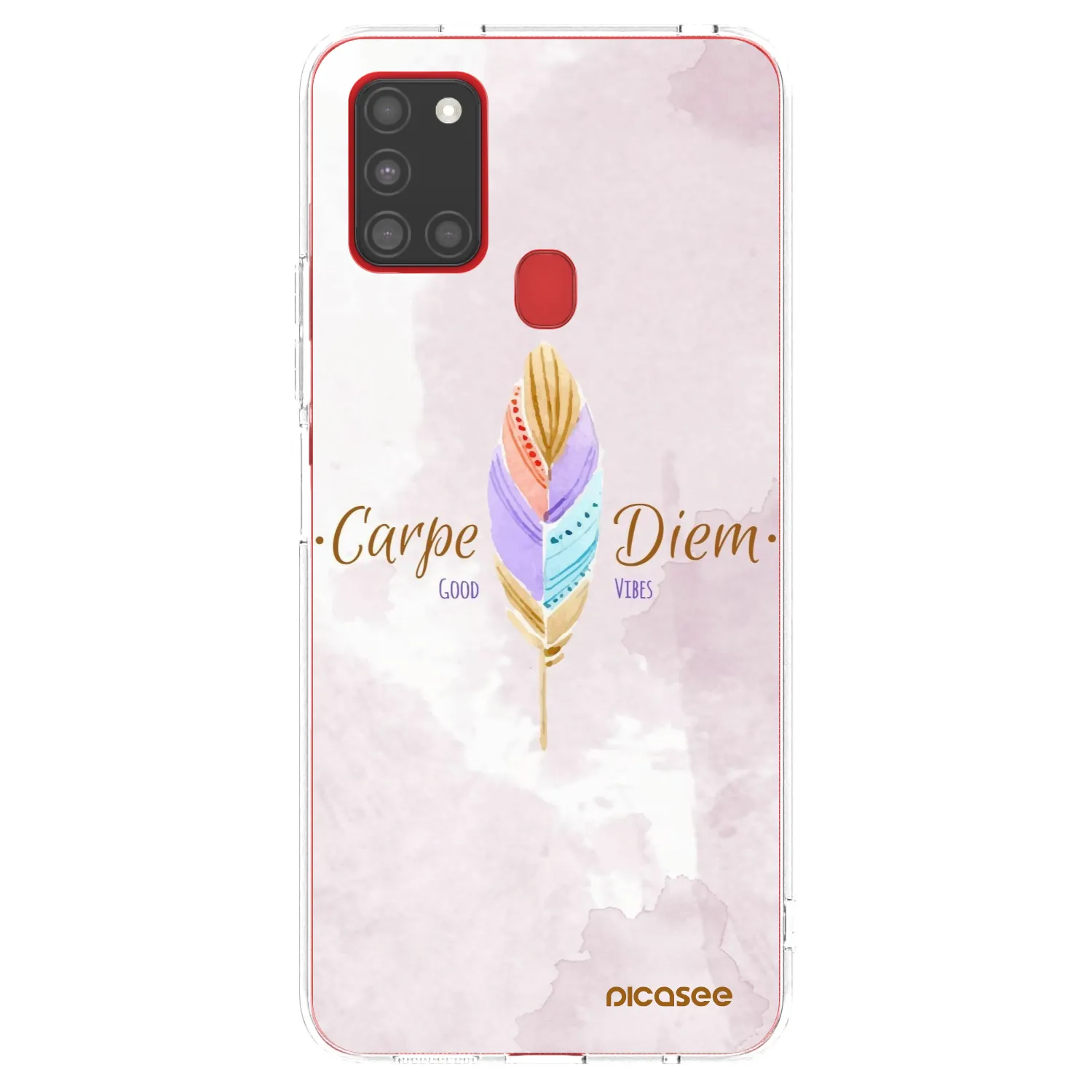 Picasee silikonowe przeźroczyste etui na Samsung Galaxy A21s - Carpe Diem