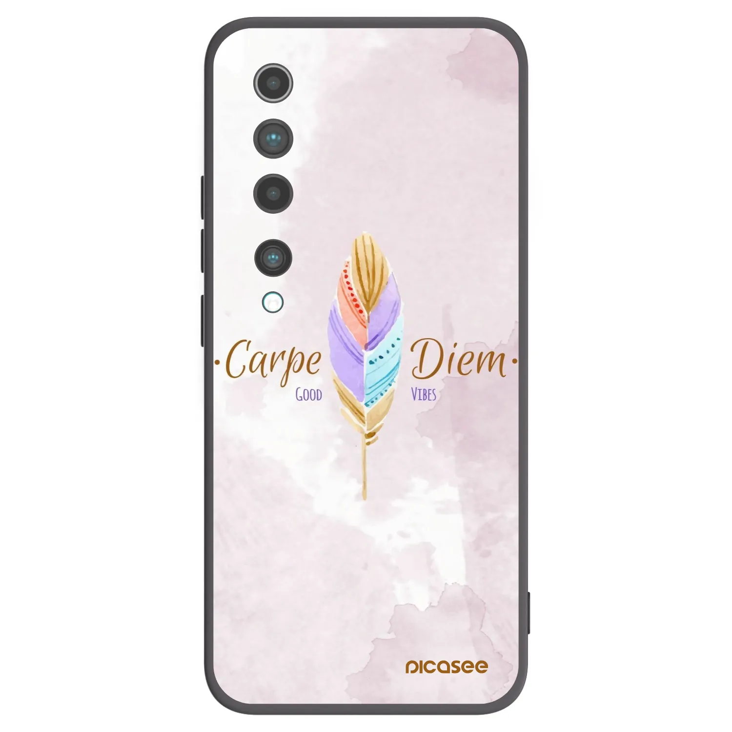 Picasee silikonowe czarne etui na Xiaomi Mi 10 - Carpe Diem