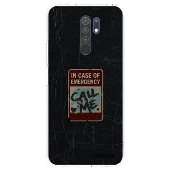 Picasee silikonowe przeźroczyste etui na Xiaomi Redmi 9 - EMERGENCY