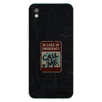 Picasee silikonowe czarne etui na Xiaomi Redmi 9A - EMERGENCY