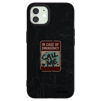 Picasee silikonowe czarne etui na Apple iPhone 12 - EMERGENCY