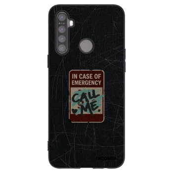Picasee silikonowe czarne etui na Realme 5 - EMERGENCY