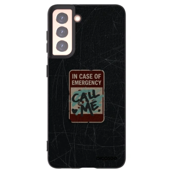 Picasee silikonowe czarne etui na Samsung Galaxy S21 5G G991B - EMERGENCY