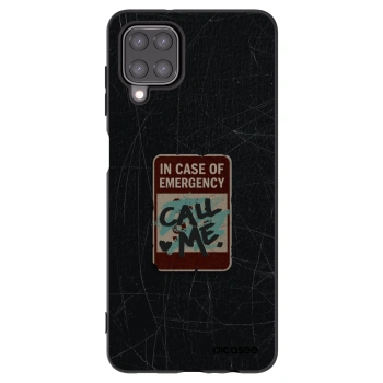Picasee silikonowe czarne etui na Samsung Galaxy A12 A125F - EMERGENCY