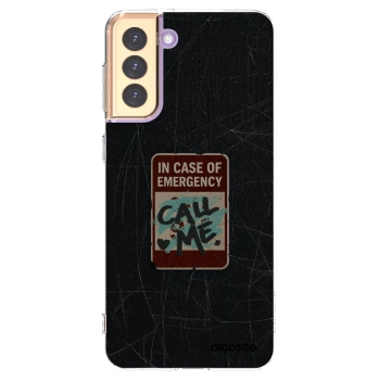 Picasee silikonowe przeźroczyste etui na Samsung Galaxy S21+ 5G G996F - EMERGENCY