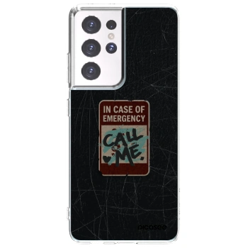 Picasee silikonowe przeźroczyste etui na Samsung Galaxy S21 Ultra 5G G998B - EMERGENCY