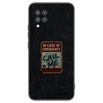 Picasee silikonowe czarne etui na Samsung Galaxy A42 A426B - EMERGENCY
