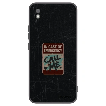 Picasee silikonowe czarne etui na Xiaomi Redmi 9AT - EMERGENCY