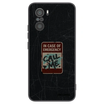 Picasee silikonowe czarne etui na Xiaomi Poco F3 - EMERGENCY