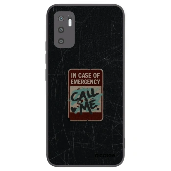 Picasee silikonowe czarne etui na Xiaomi Redmi Note 10 5G - EMERGENCY
