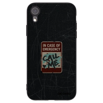 Picasee silikonowe czarne etui na Apple iPhone XR - EMERGENCY