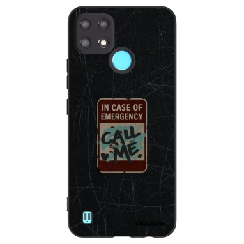 Picasee silikonowe czarne etui na Realme C21 - EMERGENCY