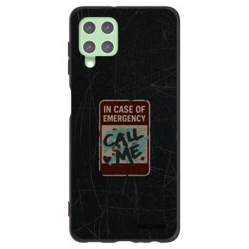 Picasee silikonowe czarne etui na Samsung Galaxy A22 A225F 4G - EMERGENCY