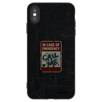 Picasee silikonowe czarne etui na Apple iPhone XS Max - EMERGENCY