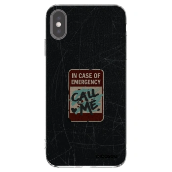 Picasee silikonowe przeźroczyste etui na Apple iPhone XS Max - EMERGENCY