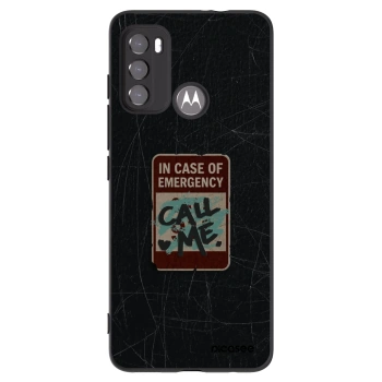 Picasee silikonowe czarne etui na Motorola Moto G60 - EMERGENCY