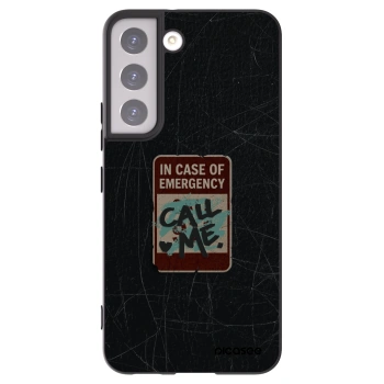 Picasee silikonowe czarne etui na Samsung Galaxy S22 5G - EMERGENCY