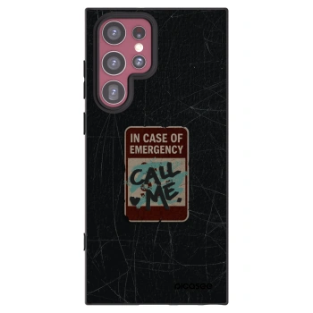 Picasee silikonowe czarne etui na Samsung Galaxy S22 Ultra 5G - EMERGENCY