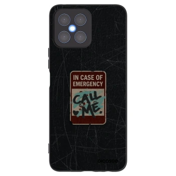 Picasee silikonowe czarne etui na Honor X8 4G - EMERGENCY