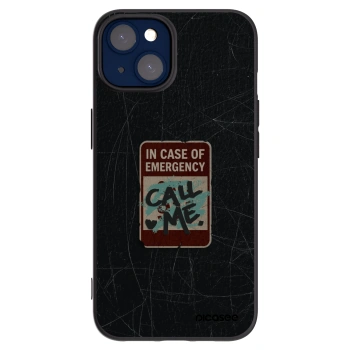 Picasee silikonowe czarne etui na Apple iPhone 14 - EMERGENCY