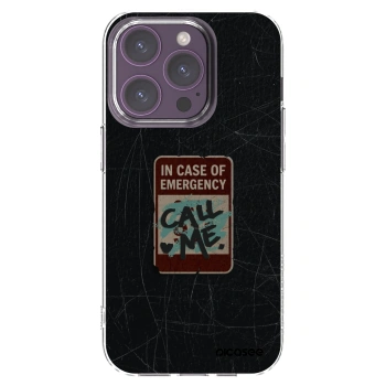 Picasee silikonowe przeźroczyste etui na Apple iPhone 14 Pro - EMERGENCY