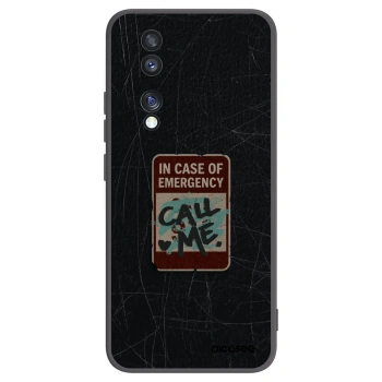 Picasee silikonowe czarne etui na Honor 70 - EMERGENCY