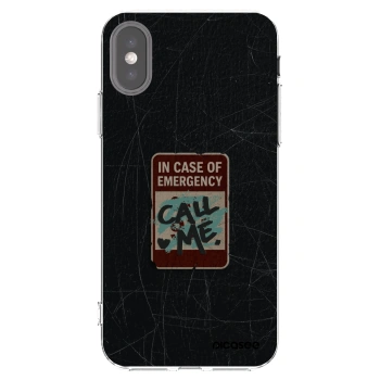 Picasee silikonowe przeźroczyste etui na Apple iPhone X/XS - EMERGENCY