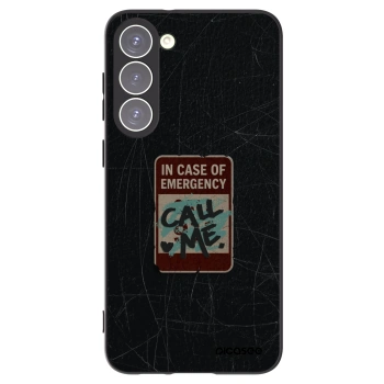 Picasee silikonowe czarne etui na Samsung Galaxy S23+ 5G - EMERGENCY