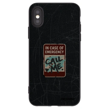 Picasee silikonowe czarne etui na Apple iPhone X/XS - EMERGENCY