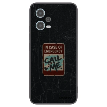 Picasee silikonowe czarne etui na Xiaomi Redmi Note 12 5G - EMERGENCY