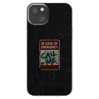 Picasee silikonowe przeźroczyste etui na Apple iPhone 15 Plus - EMERGENCY