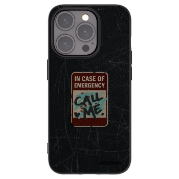 Picasee silikonowe czarne etui na Apple iPhone 15 Pro - EMERGENCY