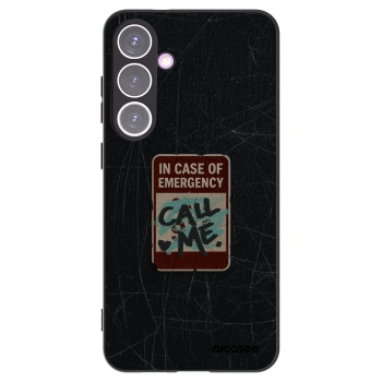Picasee silikonowe czarne etui na Samsung Galaxy S24+ S926B 5G - EMERGENCY
