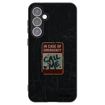 Picasee silikonowe czarne etui na Samsung Galaxy S23 FE S711B - EMERGENCY