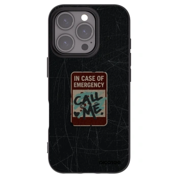 Picasee silikonowe czarne etui na Apple iPhone 16 Pro - EMERGENCY