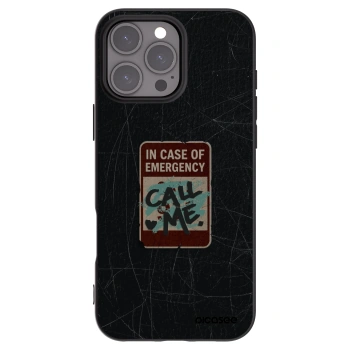 Picasee silikonowe czarne etui na Apple iPhone 16 Pro Max - EMERGENCY