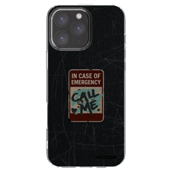 Picasee silikonowe przeźroczyste etui na Apple iPhone 16 Pro Max - EMERGENCY